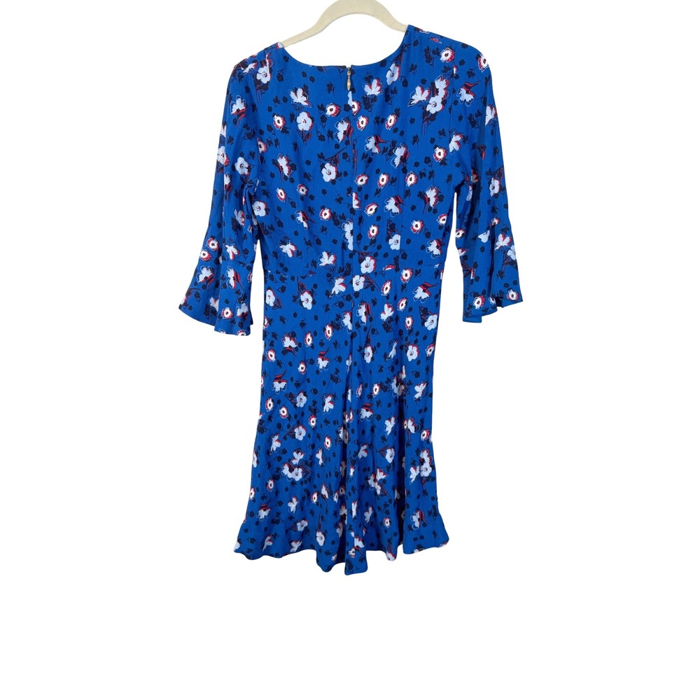 Draper James Royal Blue Floral A-Line Bell Sleeve Dress Size 6 NWT - Picture 7 of 10